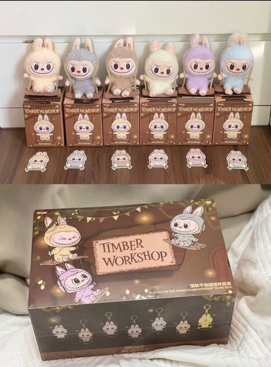 LABUBU Timber Workshop Series-Playing on the Swing Plush Pendant Blind Box